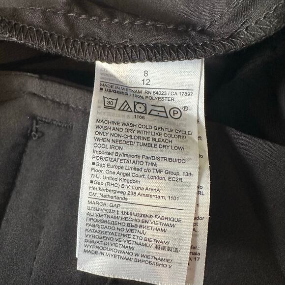 Gap 365 High Rise Trousers Wide Leg Pant Black 8 517737 - Picture 7 of 12